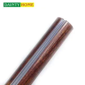 New Product Wood Grain Iron Curtain Rods Without Plastic