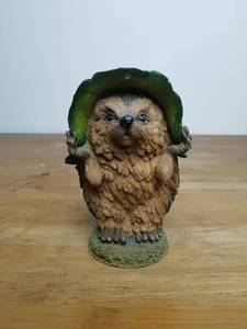 Figura de Erizo de Resina Personalizada <span class=keywords><strong>con</strong></span> Hoja en <span class=keywords><strong>la</strong></span> Cabeza, Molde de Animal Artístico Pintado a Mano, Regalo Personalizado para Amantes de las Plantas - Product Image 5