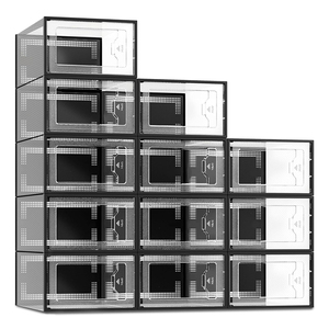 Large Stackable Clear PP Eco-Friendly BPA Free Durable Shoe Storage <b>Box</b> Women Men Foldable Sneaker Container Holder Bin Large - Product Image 1