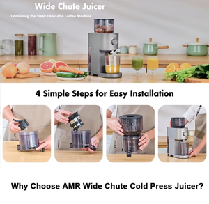 缓慢榨汁机，宽130毫米进料口，连续10分钟运行，低振动，所有产品平稳混合 - Product Image 3