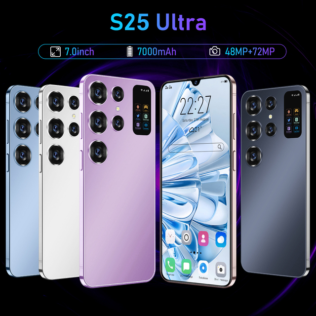 Best Selling S25 Ultra 5G Smartphone Android 13 Deca Core 108MP Camera >7" Display English High Quality Phone