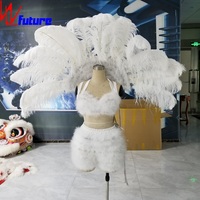 Disfraz de baile de Samba LED Carnaval luminoso/espectáculo de escenario en T Disfraces sexy con alas de plumas Control inalámbrico programable