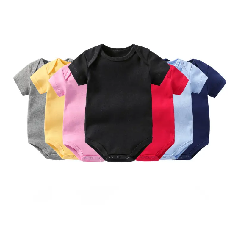 YZB91101 Weiche Neugeborenen-Kleidung Großhandel gestrickte Baumwolle solide Farbe einfarbig Baby-Strampler