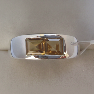 แหวนเงินลายเรขาคณิตสำหรับงานแต่งงานชุบโรเดียมทองคำขาวประดับพลอยเพทายอเมทิสต์ได้รับการรับรอง - Product Image 1