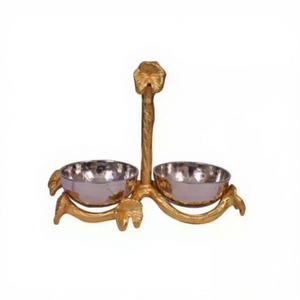 Cuencos de Servir de Metal Antiguo de Estilo Rústico, Ecológicos, con Detalles Ornamentados y Formas Creativas para Interiores de Estilo Campestre, Uso en Fiestas - Product Image 1