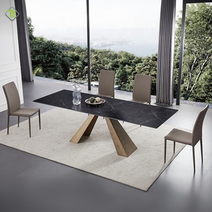 现代简约家居高端设计师意大利轻奢烧结石长方形餐桌椅套装 - Product Image 3