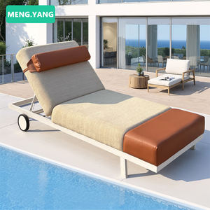 فيلا فاخرة حديثة الفناء كراسي التشمس الأثاث في الهواء الطلق حديقة بركة ماء الجلود الألومنيوم صالة كرسي - Product Image 3