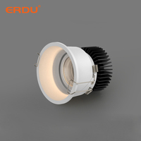 ERDU Downlight encastré réglable 2020 Nouveaux downlights à faisceau étroit, boîtier profond, anti-éblouissement, projecteur