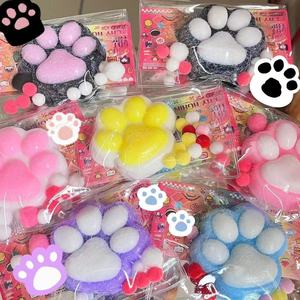 Jouet à presser doux fait main Patte de chat en TPR, anti-stress, mochi, moelleux, extensible, floqué, patte de chat rebondissante, pour garçons de 5 à 7 ans - Product Image 4