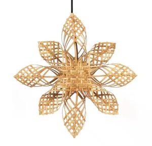GREENCRAFT Vietnam nuevo diseño hecho a mano bambú tejido Navidad colgante pared decoraciones estrella colgantes moda respetuoso con el medio ambiente - Product Image 4