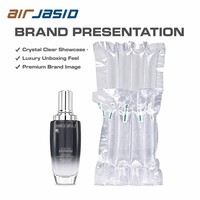 Sacs à colonnes d'air gonflables transparents personnalisés, résistants aux chocs, film protecteur en PE+PA, forme en L pour parfums et cosmétiques