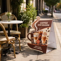 Présentoir de table polyvalent personnalisé en gros, support en carton pour panneaux de présentation et cartes promotionnelles