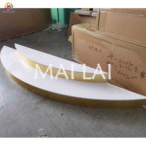 Forniture per matrimoni di alta qualità lucido grande palcoscenico lunare sfondo acrilico oro bianco più palcoscenico per eventi - Product Image 2