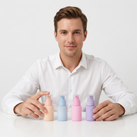 Bouteille en verre à pompe de 30 ml (1 oz) de couleur bleu violet pour lotion, fond de teint liquide ou produits capillaires – Vente en gros
