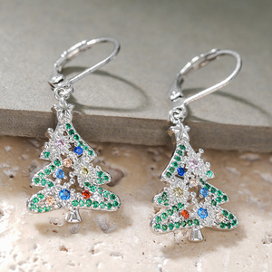 Boucles d'oreilles étoile de Noël colorées pour femmes, bijoux de mode festifs pour les fêtes - Product Image 4