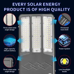 Ip66 Waterproof Silvery Solar High Powered Aluminum Shell Outdoor Road Lighting 300W Solar Street Light Split Led Solar Lamps