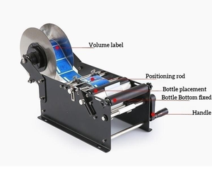 DN-MT-40 Semi-Automatic Bottle Labeler Hand Labeler for Transparent Self-Adhesive Labels for Glass Metal PLC Included - Product Image 6
