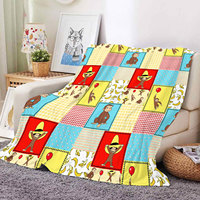 Couverture en peluche personnalisée avec impression de personnage singe de dessin animé, couverture polaire douce pour la maison et les voyages, vente en gros