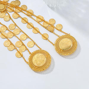 Collar de Cadena con Múltiples Capas y Borlas de Monedas, Estilo Hip Hop, Joyería de Moda Kaimei <span class=keywords><strong>2026</strong></span>, Collar Retro con Doble Broche, Cadena Corporal de Aleación Dorada - Product Image 6