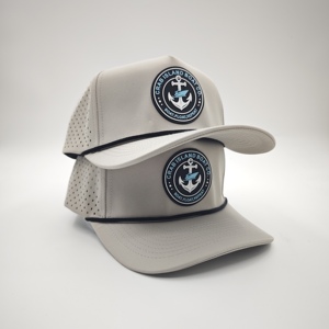 Five Panel Solid <b>Waterproof</b> Golf <b>Hat</b> Custom Silicone Emblem Low MOQ OEM Laser Perforated Breathable Eco Friendly Wear - Product Image 3