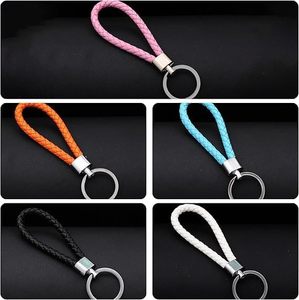 Braided Leather Keyring Elegant PU Car Accessory Bag Pendant Zinc Alloy Fob Hanging <b>Ornament</b> for Hang Car Keys Men or Women - Product Image 6