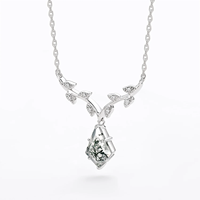Collier pendentif en argent sterling 925, design unique, forme cerf-volant, rubis de laboratoire, vente en gros