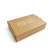 Boîte d'expédition en carton ondulé kraft marron avec logo personnalisé, vente en gros, boîte d'emballage pliable pour vêtements et cadeaux