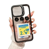 Coque de téléphone transparente en acrylique avec support invisible pour iPhone 18 Pro, 18 Pro Max, 17/16/15 avec film de protection en verre allié