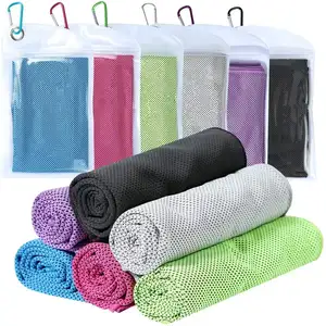 Handuk Microfiber untuk Bantuan Pendinginan Instan, Handuk Pendingin Gym Olahraga PVC Tas OEM Disesuaikan untuk Yoga Golf Perjalanan 500 25-30days