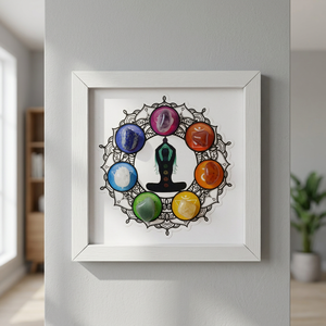 NOBLESTONE GEMS Art mural en cristal 7 chakras, design mandala, pierres colorées pour décoration, pour la fête des mères, la Saint-Valentin - Product Image 3
