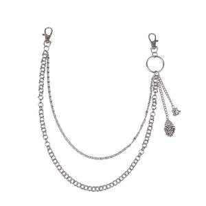 Cadena de cintura estilo punk europeo y americano con colgante de campana, cadena corporal de metal con temática navideña, unisex, color plateado - Product Image 5