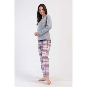 Conjunto de Pijama KADIN P.SUPREM XXL con Cuello Redondo y Manga Larga, Diseño Ovalado - Gris Melange - Gris Melange - Product Image 3