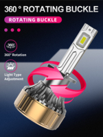 Ampoule de phare LED Gicoo R12 H1 30000LM 6000K 12V avec dissipation thermique par plaque de cuivre pour la mise à niveau et la rénovation automobile
