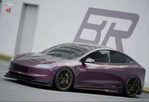 2024New Model 3 Aero Kit Accessoires de carrosserie Lèvre avant Diffuseur arrière Jupes latérales pour <span class=keywords><strong>Tesla</strong></span> Nouveau Mode 3 Highland Bodykit Fibre de carbone - Product Image 3