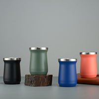 Logotipo de color personalizado de acero inoxidable 8oz Uruguay Yerba Mate taza de calabaza taza mate con Mate Bombilla y pajita