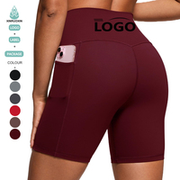 Shorts de sport et de yoga pour femmes, taille haute, effet push-up, multicolores, avec poches latérales pour téléphone, personnalisables OEM/ODM, vente en gros