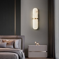 Nouvelle applique murale LED de style chinois, design de luxe en cuivre et marbre, pour salon, fond TV, escalier, chambre - CRI 80, 220V, garantie 3 ans
