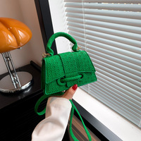 Sac à Main Populaire en Cuir PU pour Femme, Élégant Sac à Bandoulière Vintage Motif Treillis, Mini Sacs de Luxe pour Femmes