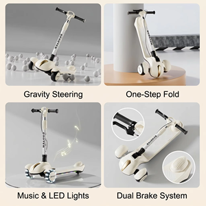 <span class=keywords><strong>Patinete</strong></span> Eléctrico de 3 Ruedas para Niños al por Mayor con Luz LED, Plegable y Altura Ajustable, <span class=keywords><strong>Patinete</strong></span> para Niños - Product Image 2