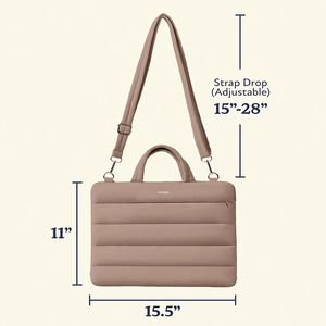 Portable Protective <b>Pillow</b> Quilted Puffy Padded 15-16 Inch Tablet Laptop Carrying Case Sleeve Bag With Strap for Men Women - Product Image 3