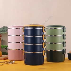 Boîte à lunch en acier inoxydable grande capacité Syh1083, multifonctionnelle, à plusieurs niveaux, pour étudiants et employés de bureau - Product Image 3