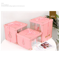 Faveurs de mariage, boîte à gâteau transparente, boîte en plastique personnalisée, boîte à gâteau transparente de cadeau de mariage à emballage haut