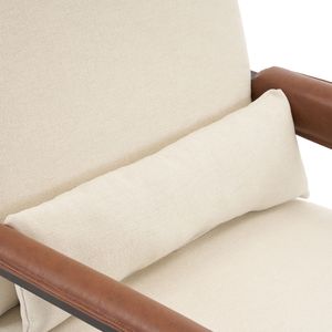 Fauteuil individuel en fer avec revêtement en cuir souple alvéolé et accoudoirs, idéal pour les loisirs en intérieur ou le salon - Product Image 5