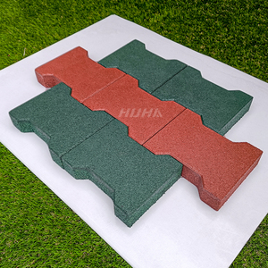 Dalles de protection de sol pour terrains de sport, dalles de terrasse emboîtables en caoutchouc, dalles de pavage en forme d'os de chien, allées, cours, terrasses extérieures, revêtement de sol en chevrons - Product Image 1