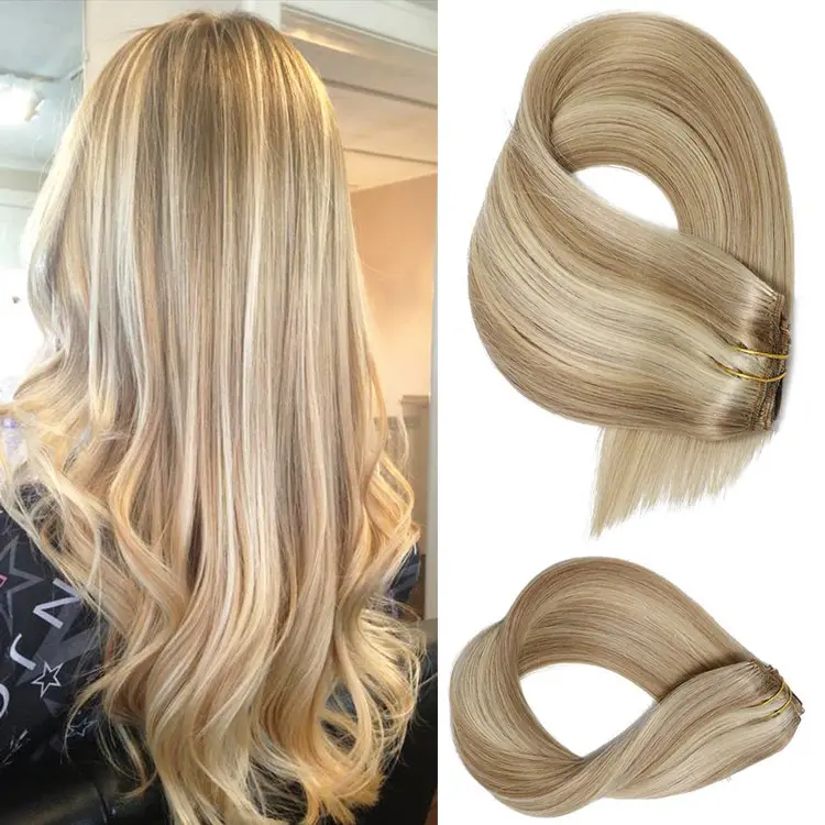 Groothandel Prijs Remy Platinum Blond Haar, Machine Inslag Menselijk Haar, Russische Dubbele Wefted Cuticle Uitgelijnd Inslag Haar