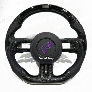 Volant en fibre de carbone noire véritable pour <span class=keywords><strong>Ford</strong></span> <span class=keywords><strong>Mustang</strong></span> avec LED, vente directe d'usine pour <span class=keywords><strong>Ford</strong></span> <span class=keywords><strong>Mustang</strong></span> 2015 2016 2018 <span class=keywords><strong>2020</strong></span> 2023 - Product Image 2