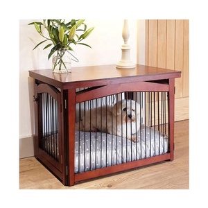 Fabbrica moderna mobili per animali domestici 2-in-1 cancello in legno pieghevole e costruzione di casse per cani gabbie modulari per cani da compagnia