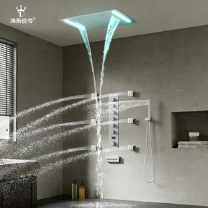 Juego de Ducha de Pared Dipsi Xindi, Acero Inoxidable 304, Cabezal Cuadrado LED Empotrado, Sistema de Agua para Baño - Product Image 1