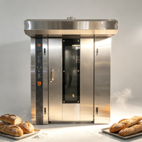 Four rotatif à 64/32 plateaux, prix compétitif, gaz/électrique, grand four rotatif de boulangerie à chariot pour la cuisson du pain, four industriel de boulangerie à vendre