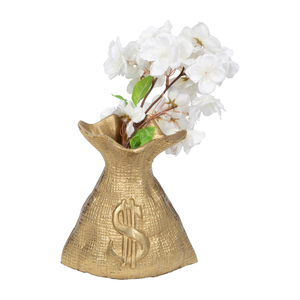 Modern Metal Money Bag Sculpture Gold Finish Home Decor Accent Ornament for Bathroom Office Room Living Room Styling - Product Image 2